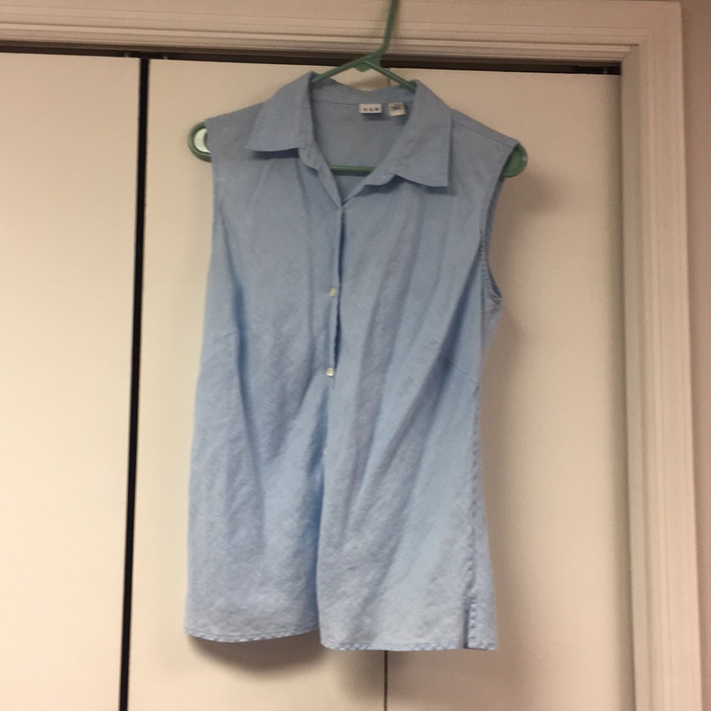Linen Chambray Sleeveless Blouse
